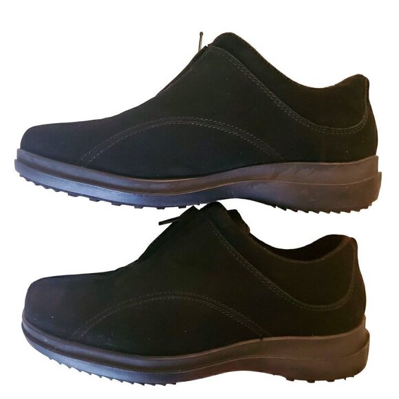 Easy Spirit Black Leather Zip Up Shoes, Woman's Zip Up Shoes - Picture 2 of 4